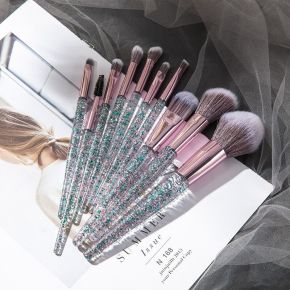 Set 10 Pensule Makeup cu Sclipici, Rose