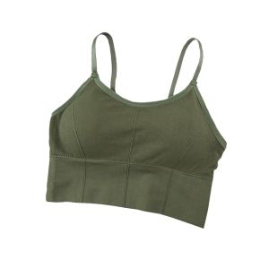 S/M - Bustiera Sport pentru Dama, cu Bretele Reglabile si Spatele Gol, Fara Cusaturi, Model Push Up, Verde,  MIX14112-1239