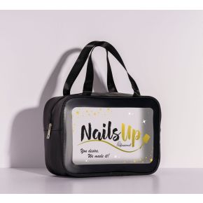 Geanta Cosmetica Voiaj, Portfard NailsUp cu Fermoar si Maner Pentru Calatorii