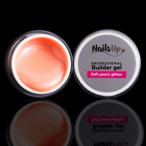 Gel UV Constructie NAILSUP Soft Peach Glitter 15g