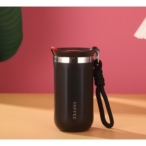 Termos pentru Cafea, cu Maner, Otel Inoxidabil, Negru, 500 ml,    MIX1498