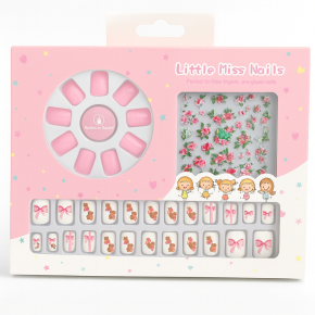 Set 48 Unghii Copii False Press On Teddy Love HK005